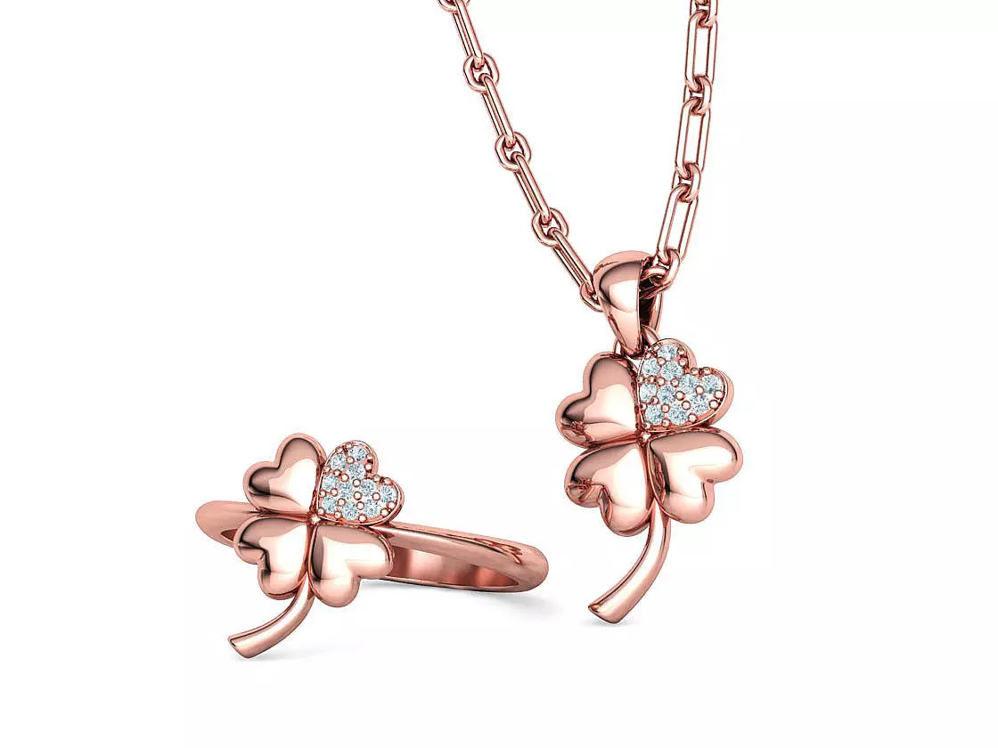 Clover Ring and Pendant Collection Lucky Symbol _0