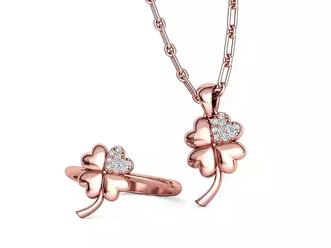 Clover Ring and Pendant Collection Lucky Symbol 