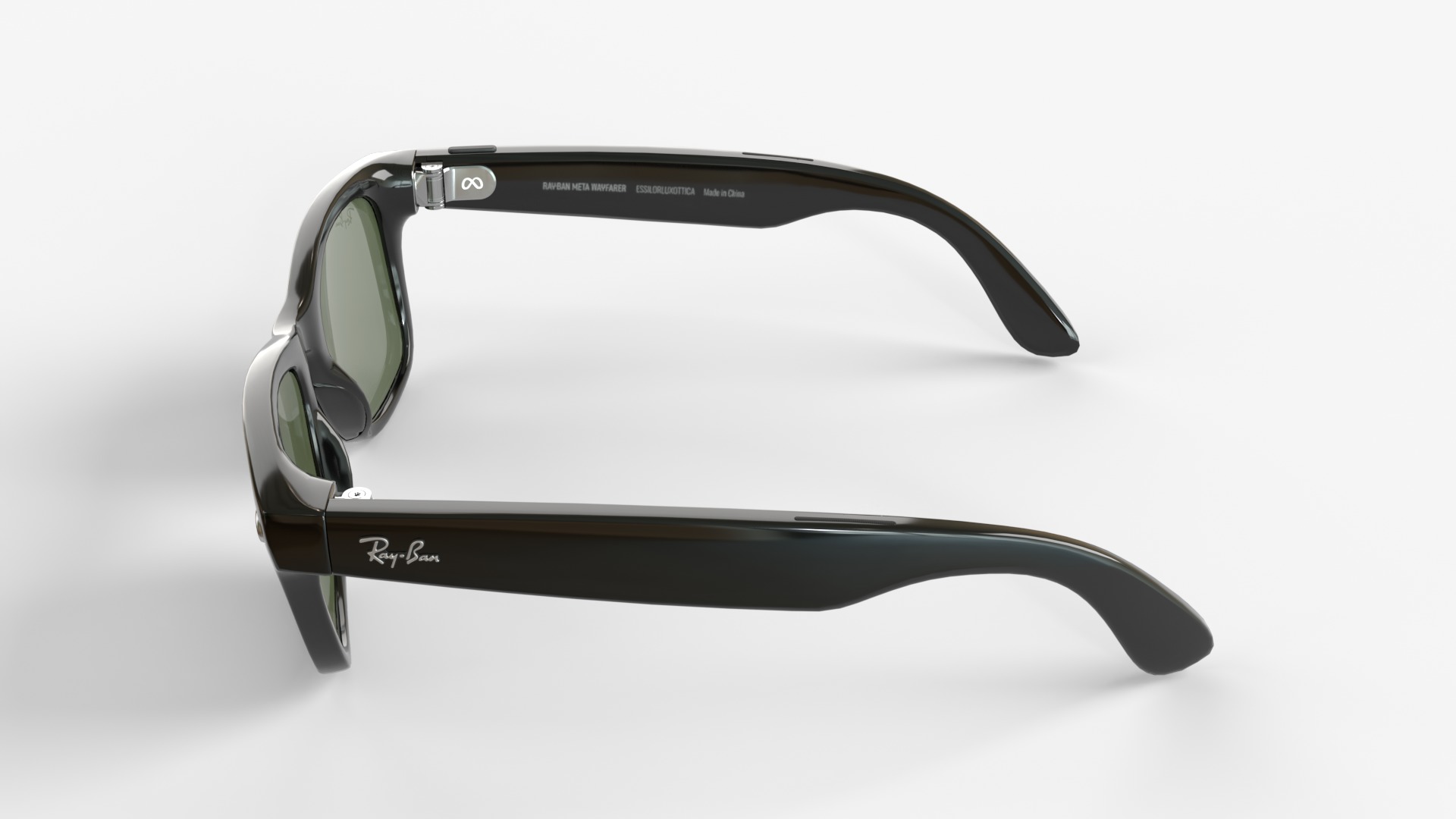 Ray-Ban Meta Wayfarer Matte and Shiny with 3 type of lenses 3D model_10