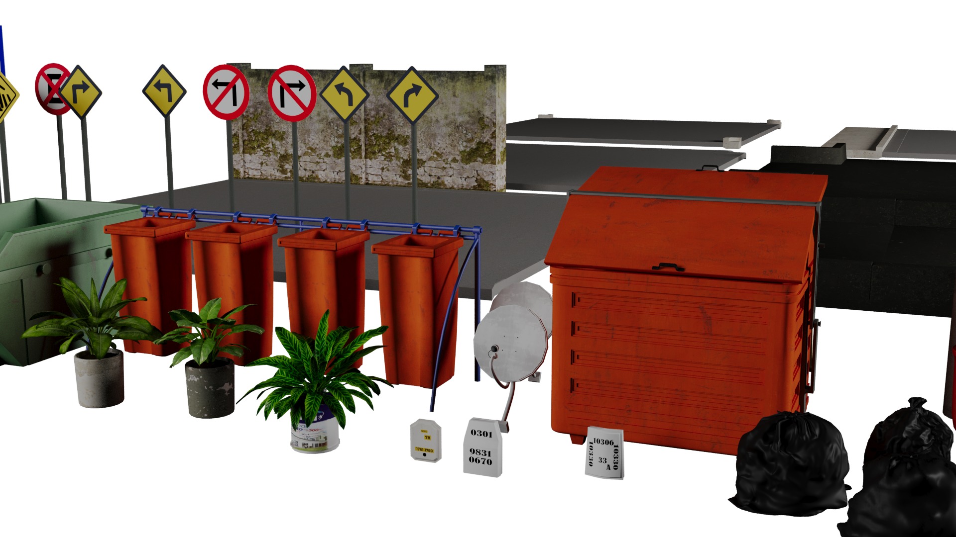 Megapack Favela Rio de Janeiro Brazil Low-poly 3D model_8