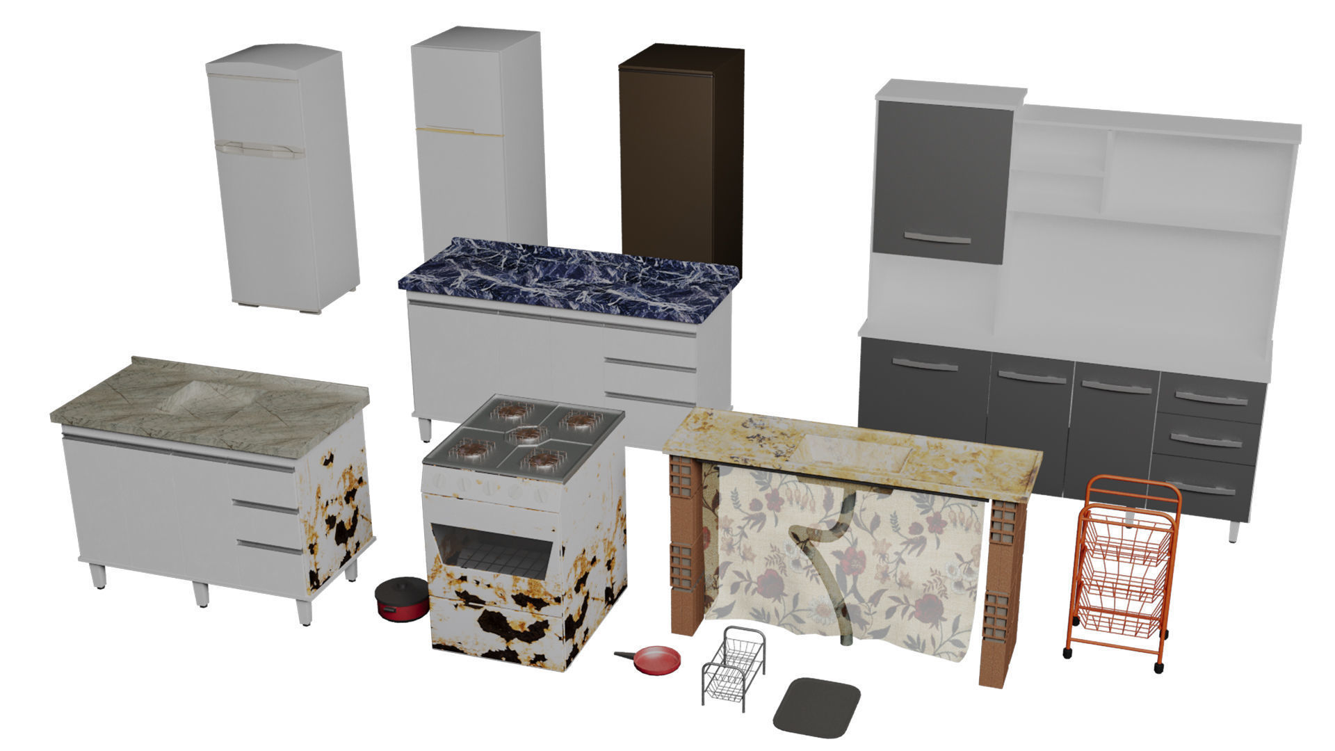 Megapack Favela Rio de Janeiro Brazil Low-poly 3D model_11