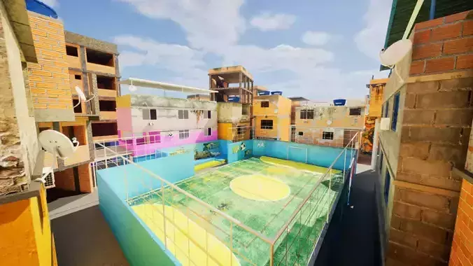Megapack Favela Rio de Janeiro Brazil Low-poly 3D model
