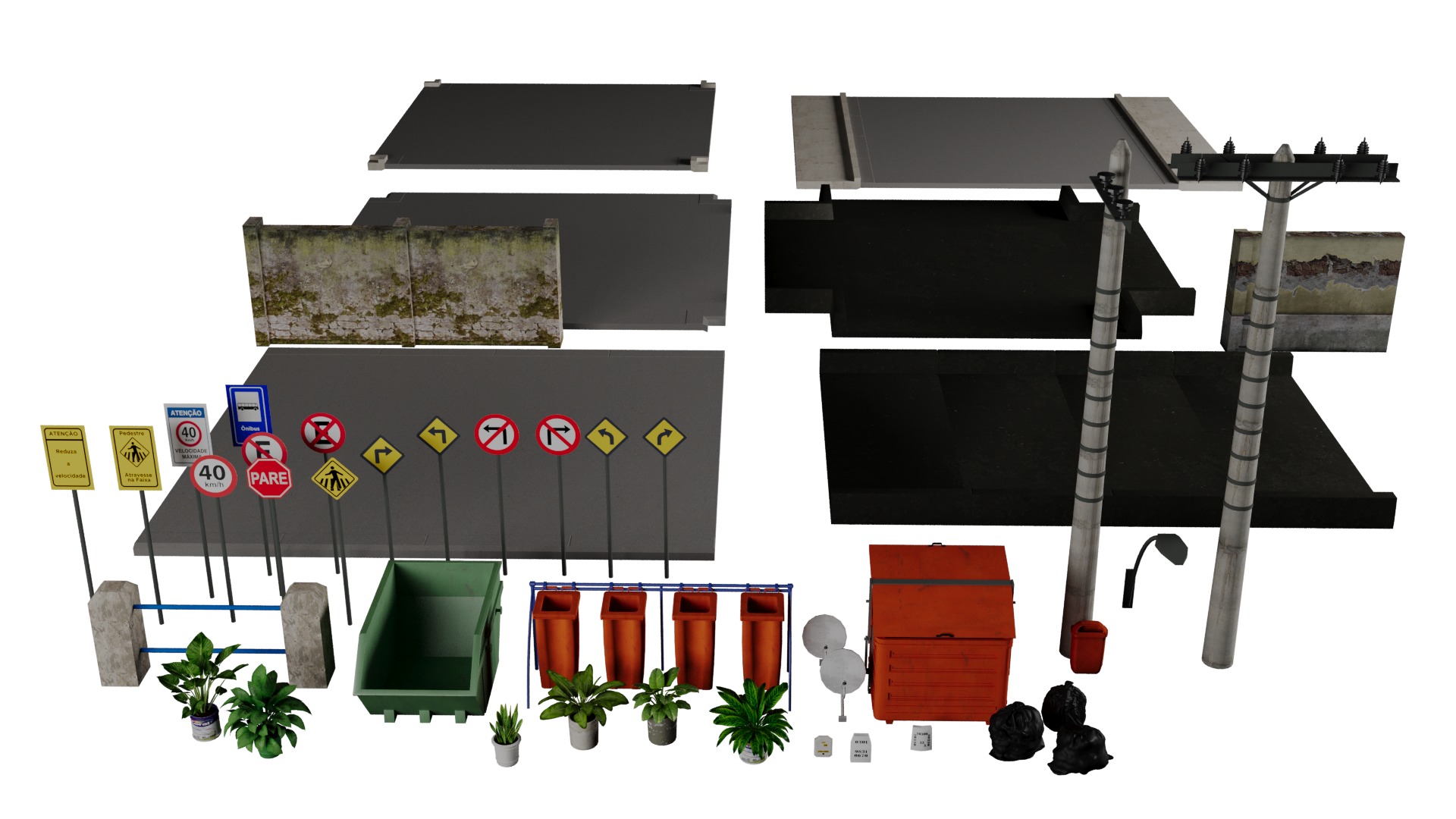 Megapack Favela Rio de Janeiro Brazil Low-poly 3D model_9