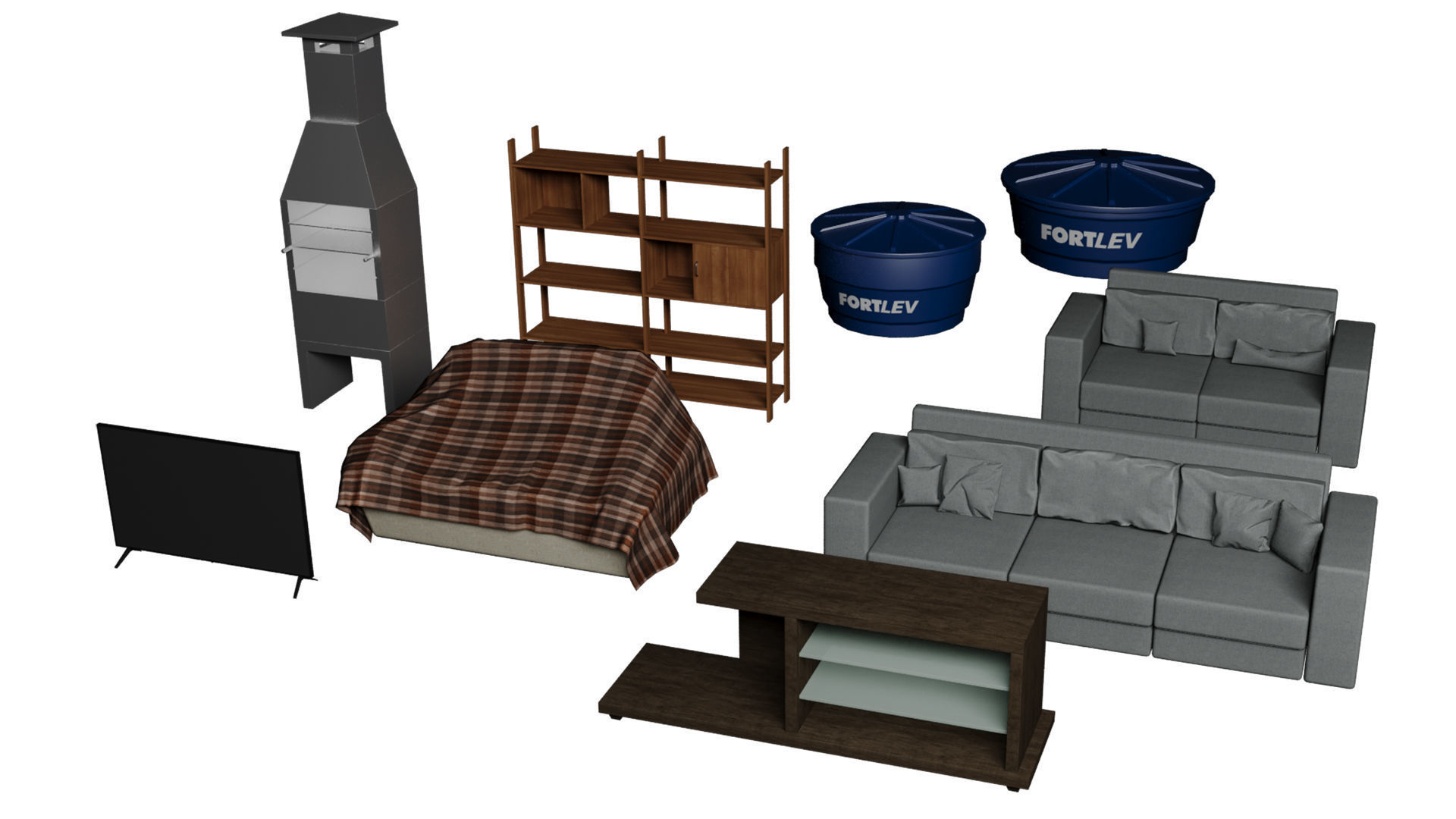 Megapack Favela Rio de Janeiro Brazil Low-poly 3D model_15