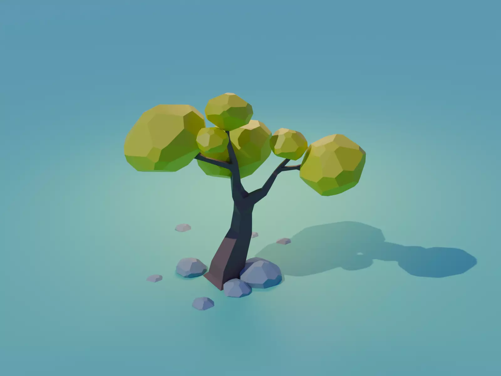 Low Poly Stylized Tree Ultra Lightweight Game Asset Low-poly 3D model