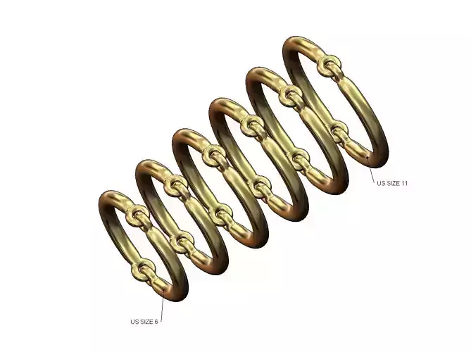 Double hoop wire link ring US 6to11 3D print model