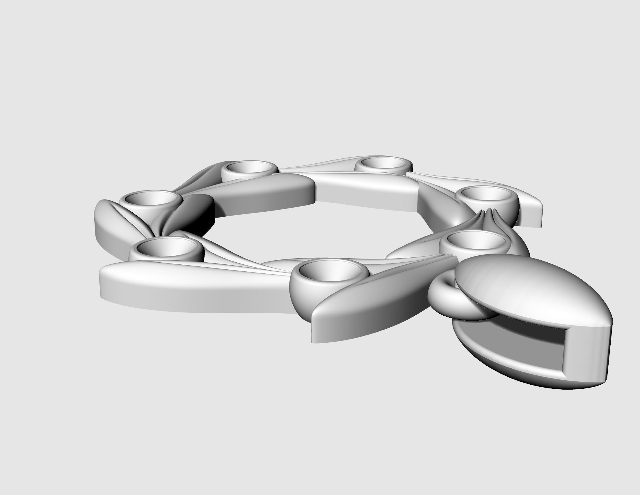 Round leaves pendant 3D print model_6