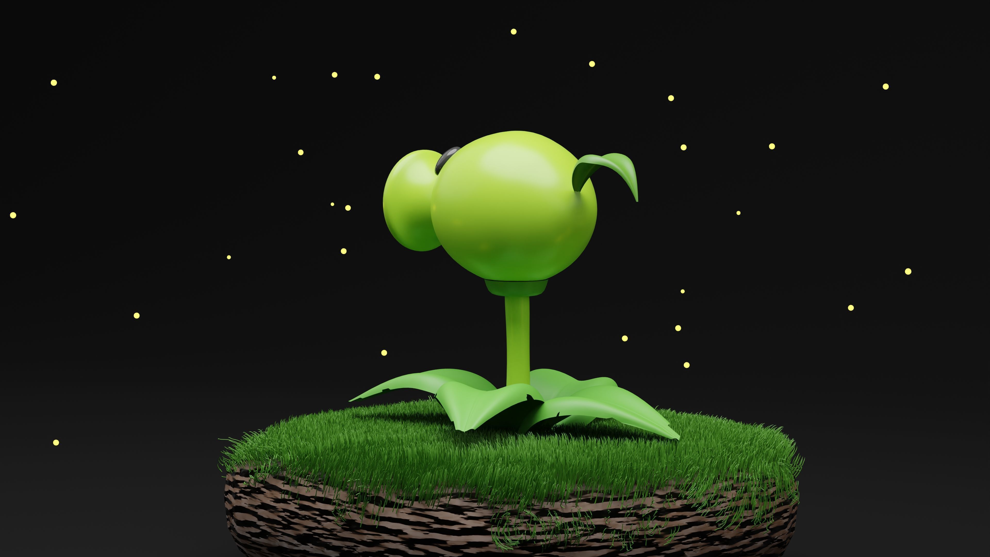 PeaShooter Plants Vs Zombies Low-poly 3D model_4