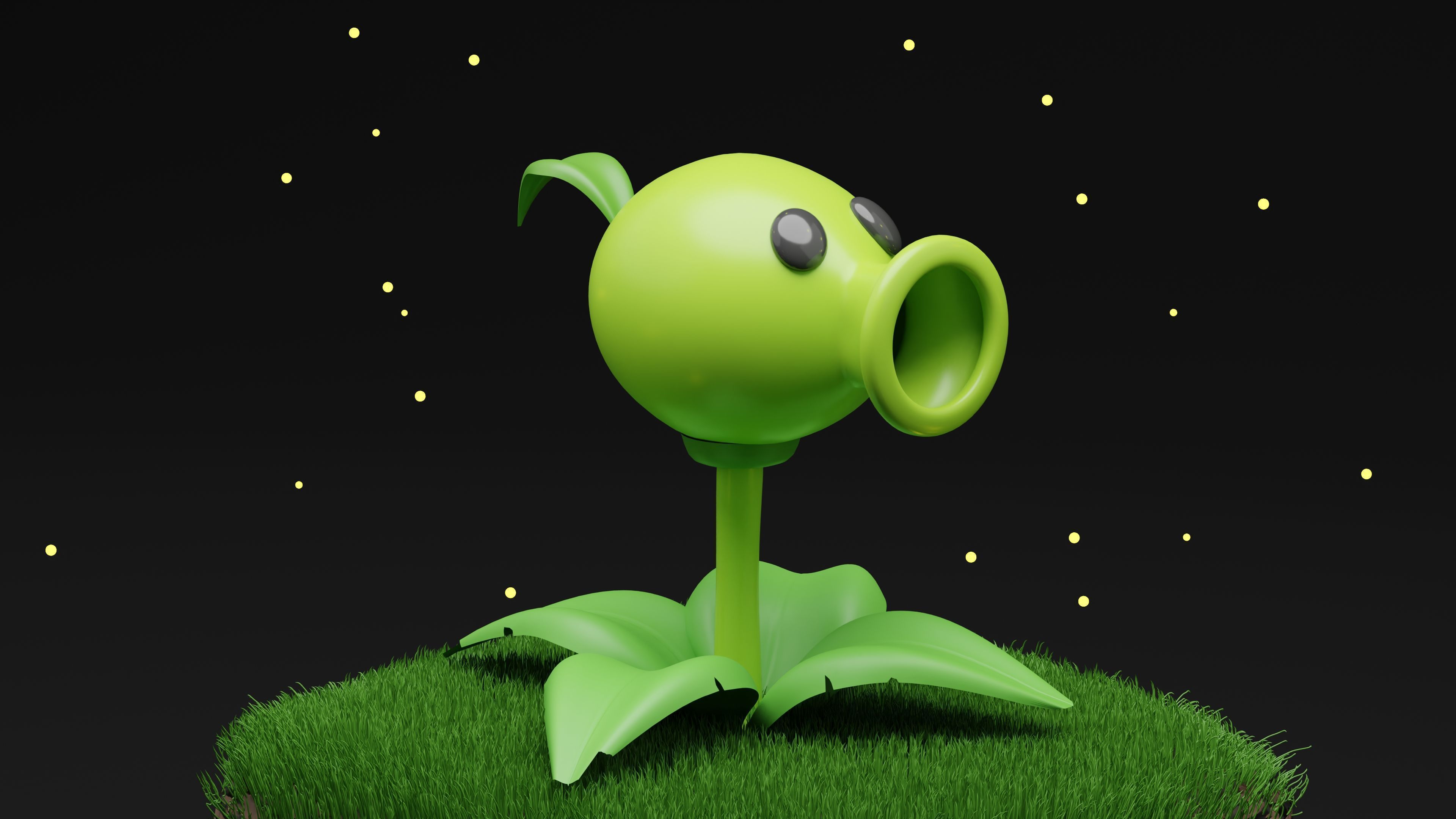 PeaShooter Plants Vs Zombies Low-poly 3D model_1