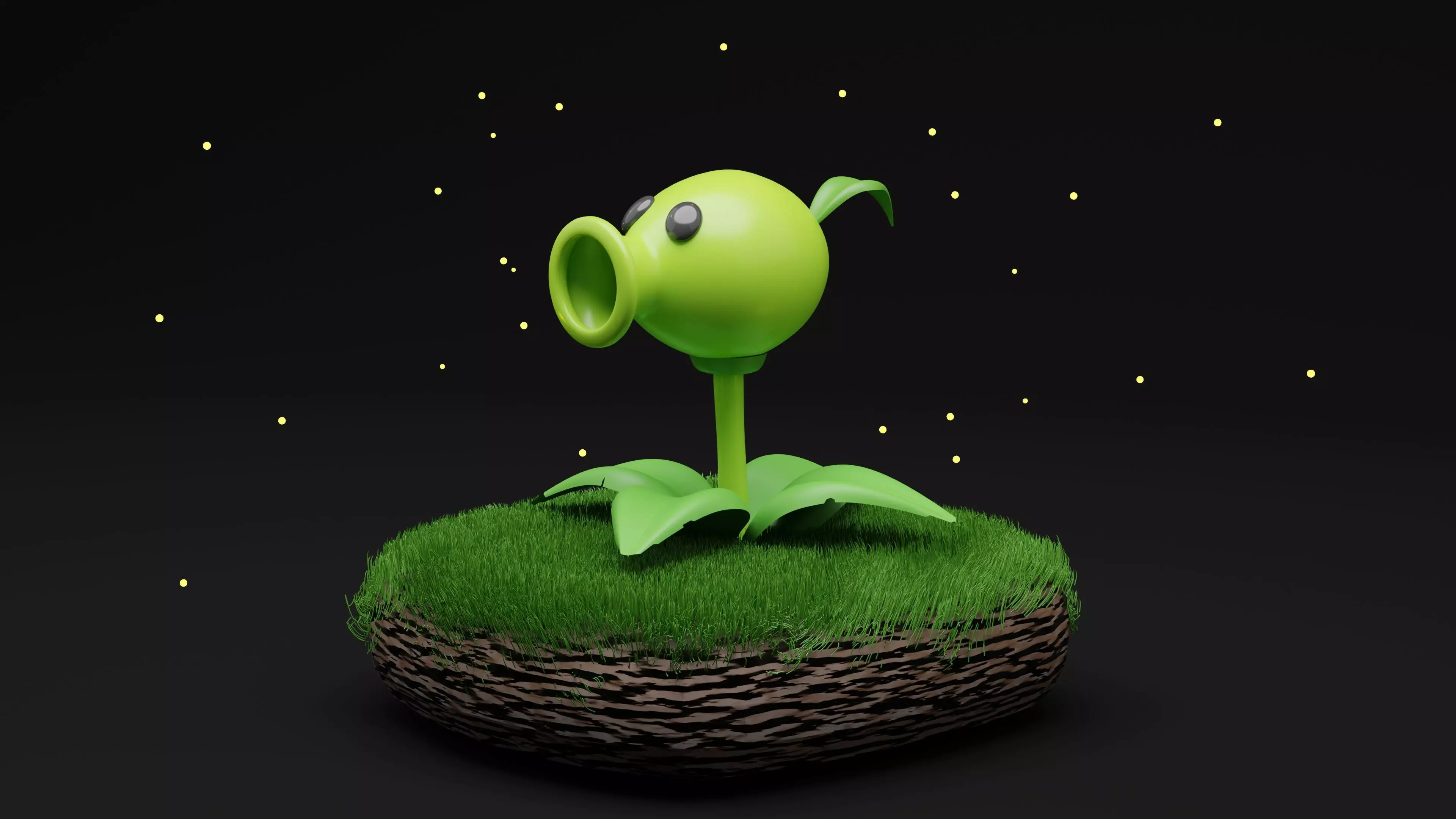 PeaShooter Plants Vs Zombies Low-poly 3D model_0