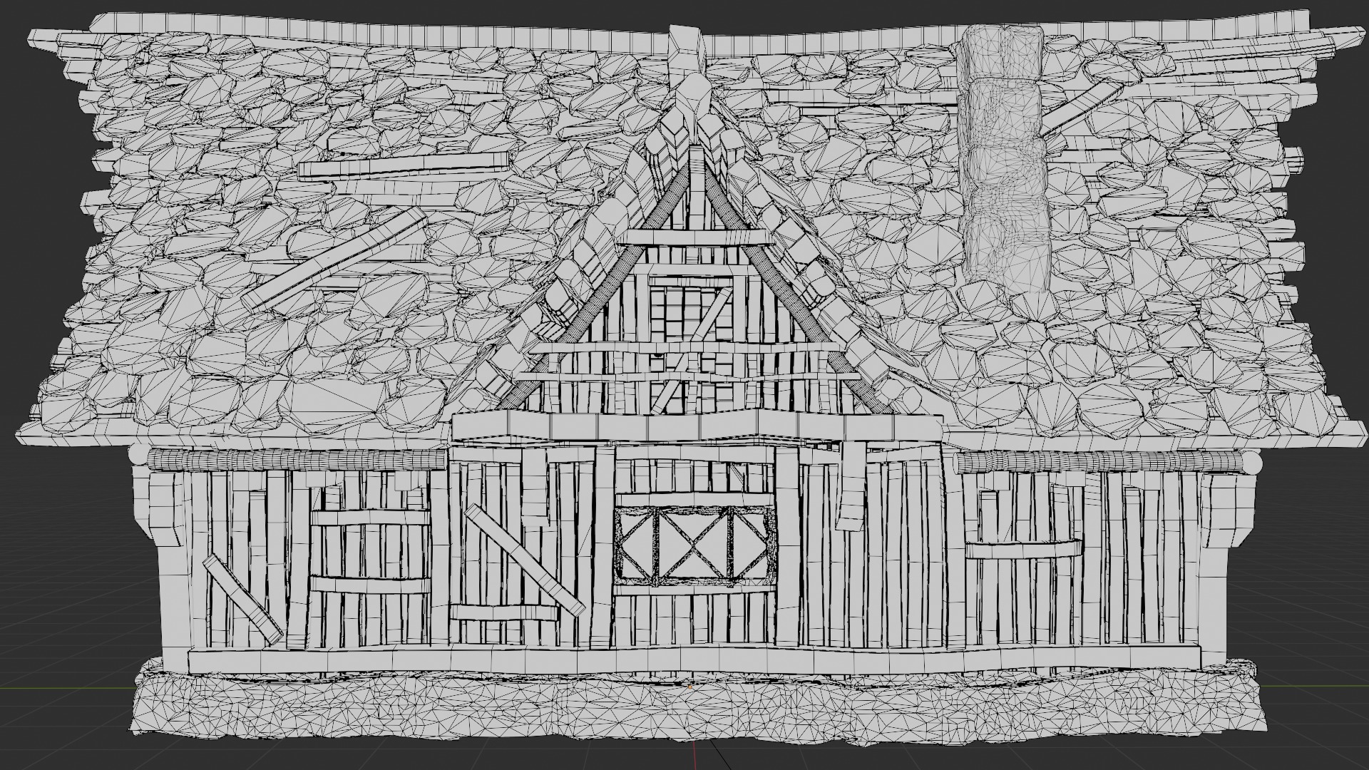 Medieval Wooden House 3D model_5