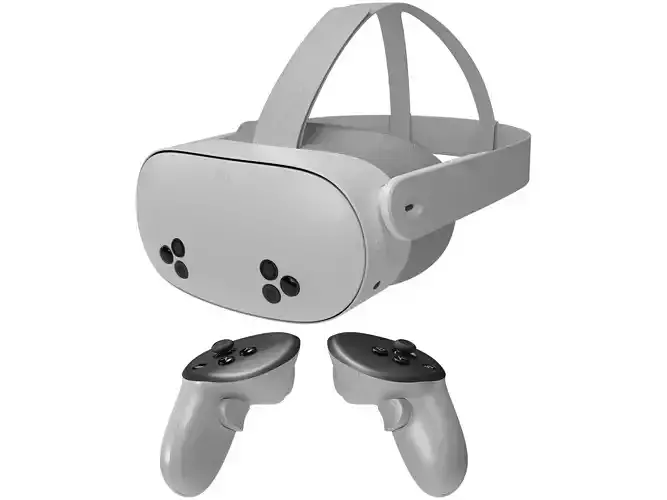 Meta Quest 3S with Controllers 3D model