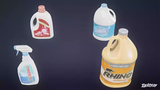 LAUNDROMAT - Household Bottles 01 - LOW POLY AND NANITE