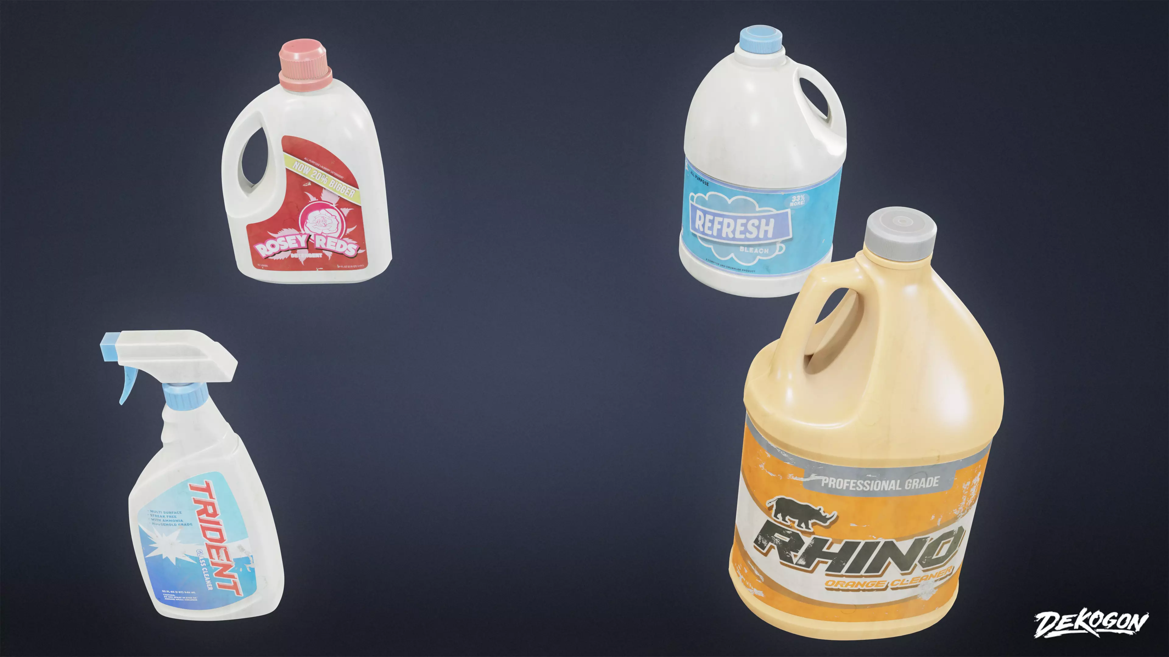 LAUNDROMAT - Household Bottles 01 - LOW POLY AND NANITE Low-poly 3D model_0