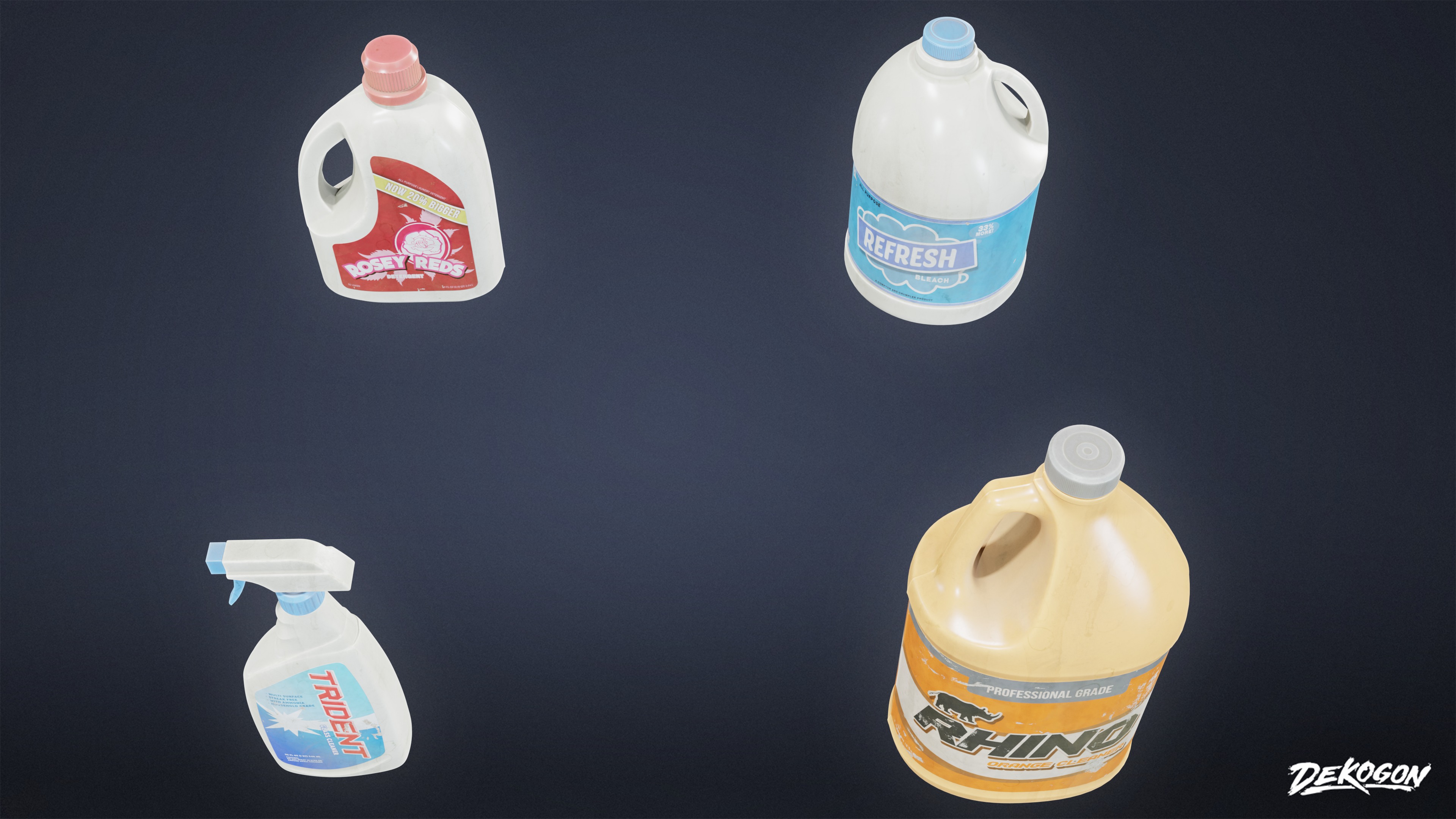 LAUNDROMAT - Household Bottles 01 - LOW POLY AND NANITE Low-poly 3D model_1
