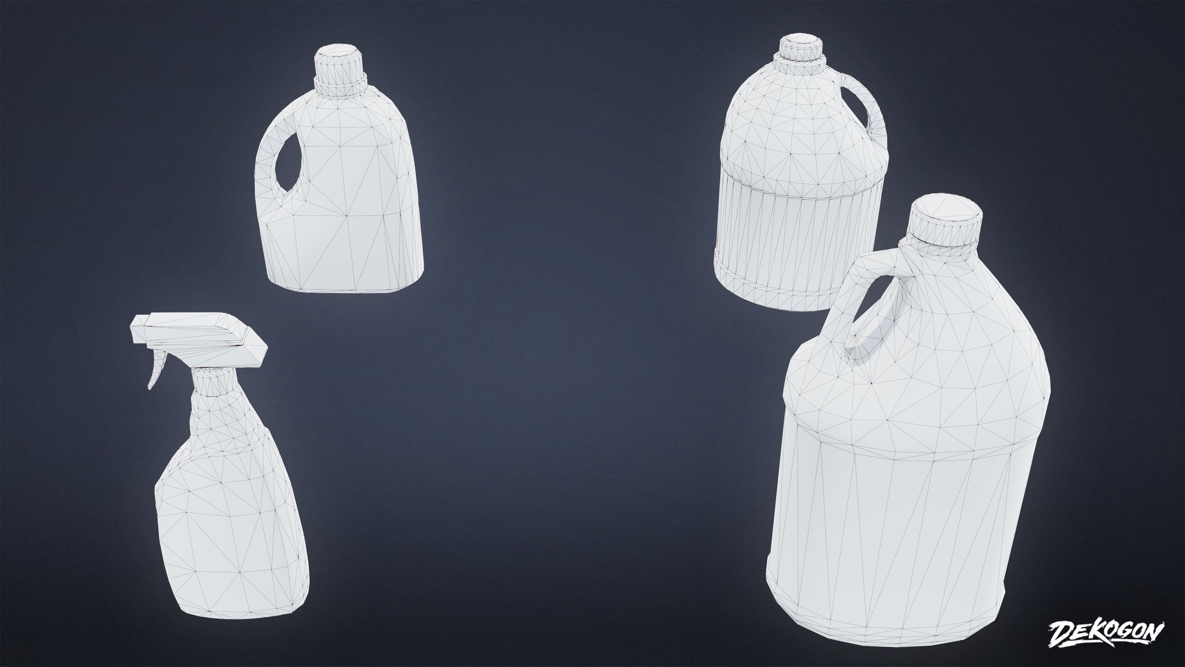 LAUNDROMAT - Household Bottles 01 - LOW POLY AND NANITE Low-poly 3D model_9