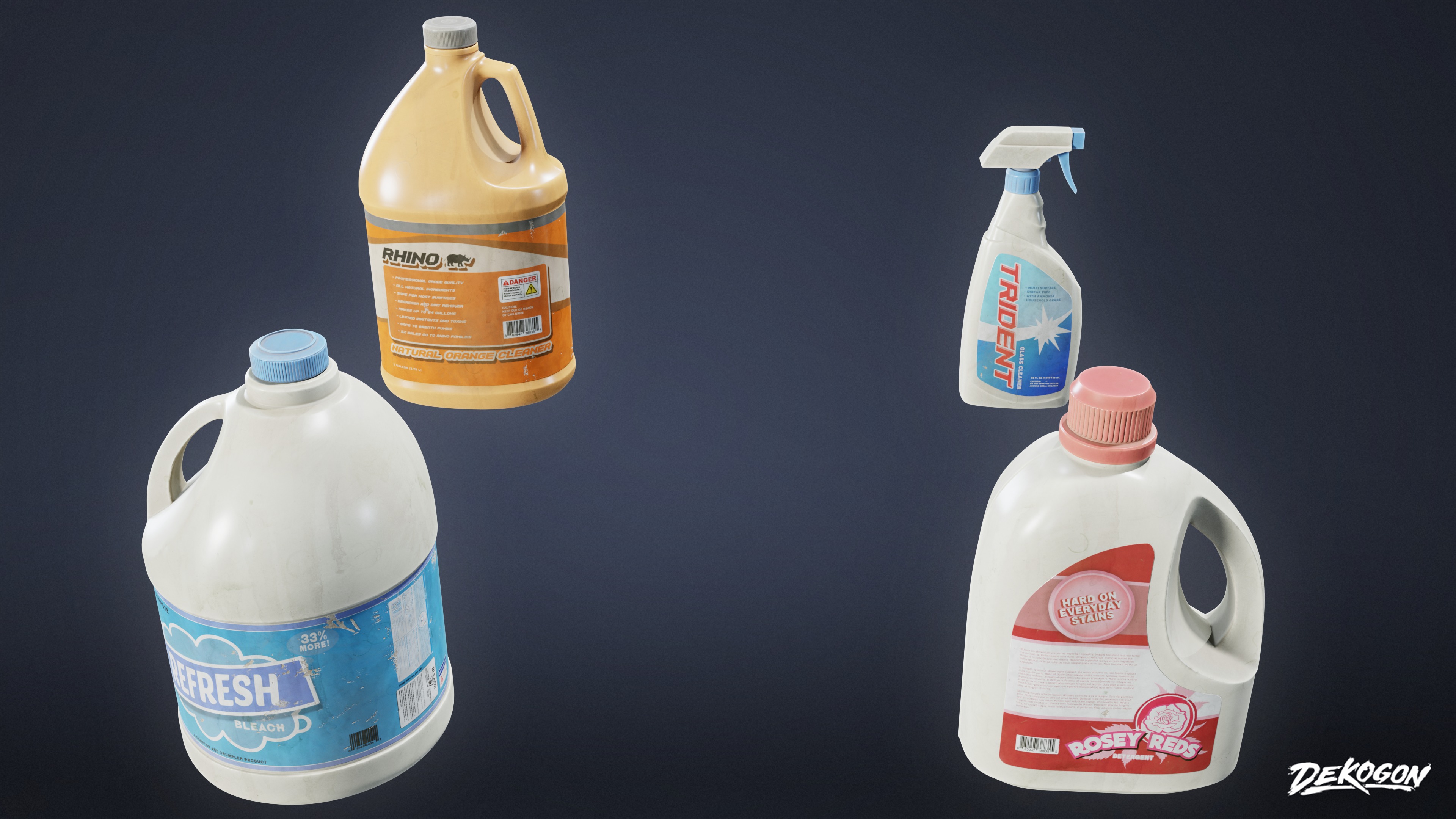 LAUNDROMAT - Household Bottles 01 - LOW POLY AND NANITE Low-poly 3D model_2