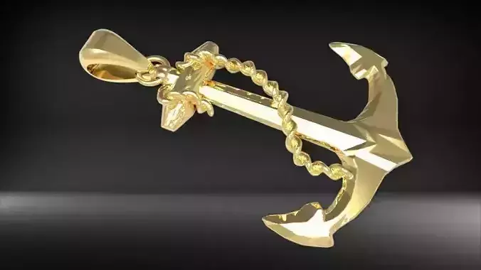 MENS ANCHOR PENDANT NECKLACE ROPE DESIGN JEWELRY 3D print model MENS ANCHOR PENDANT NECKLACE ROPE DESIGN JEWELRY 3D print model