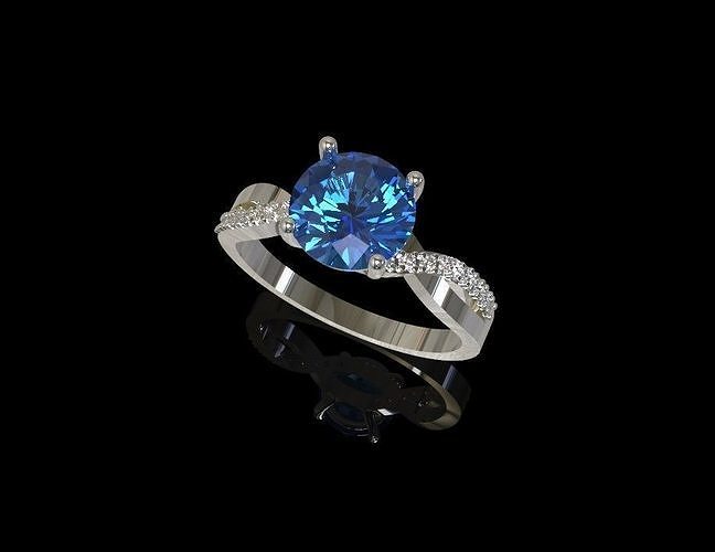 Diamond engagement ring 3d model 3D print model