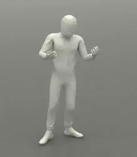 Racing driver with helmet