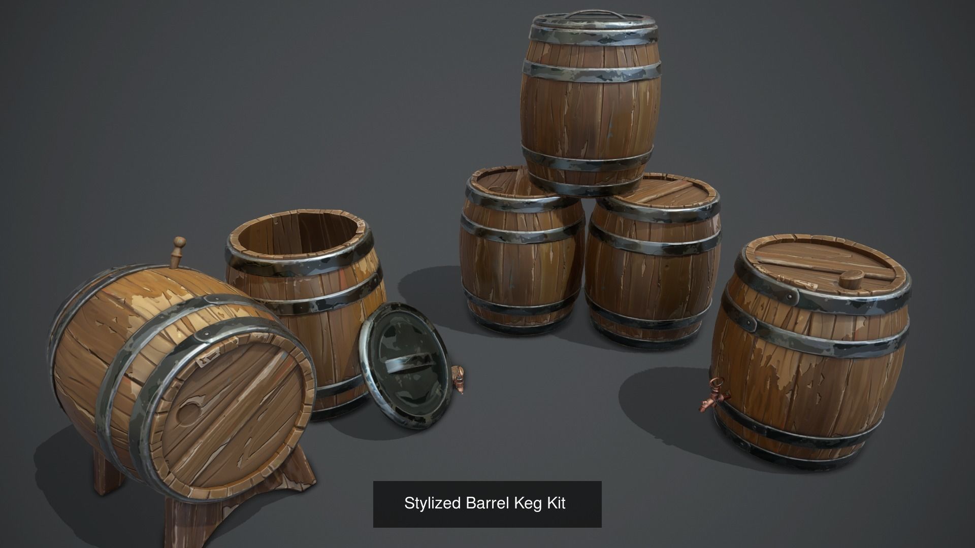 Stylized kitchen props Bundle 3D Model Collection_2