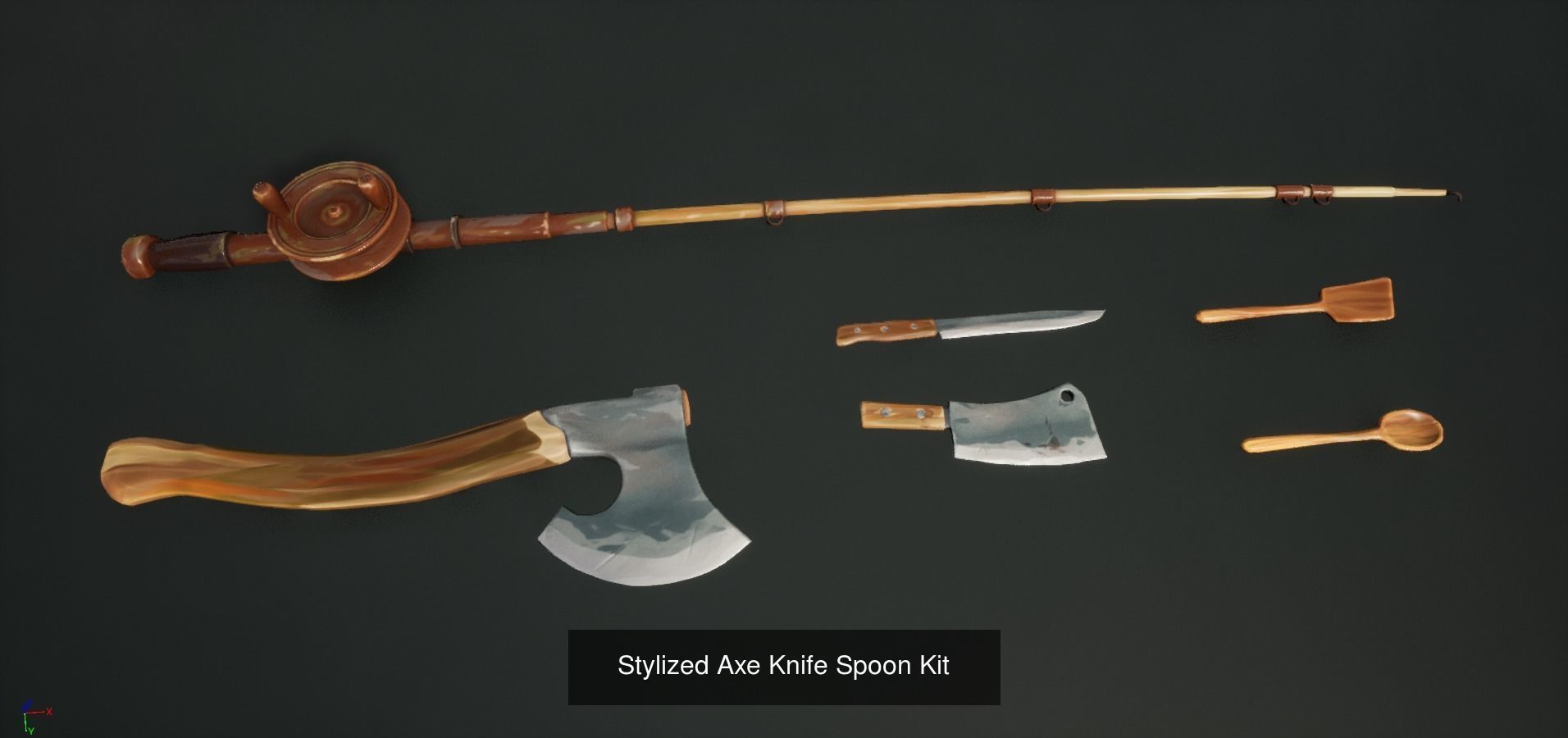 Stylized kitchen props Bundle 3D Model Collection_4