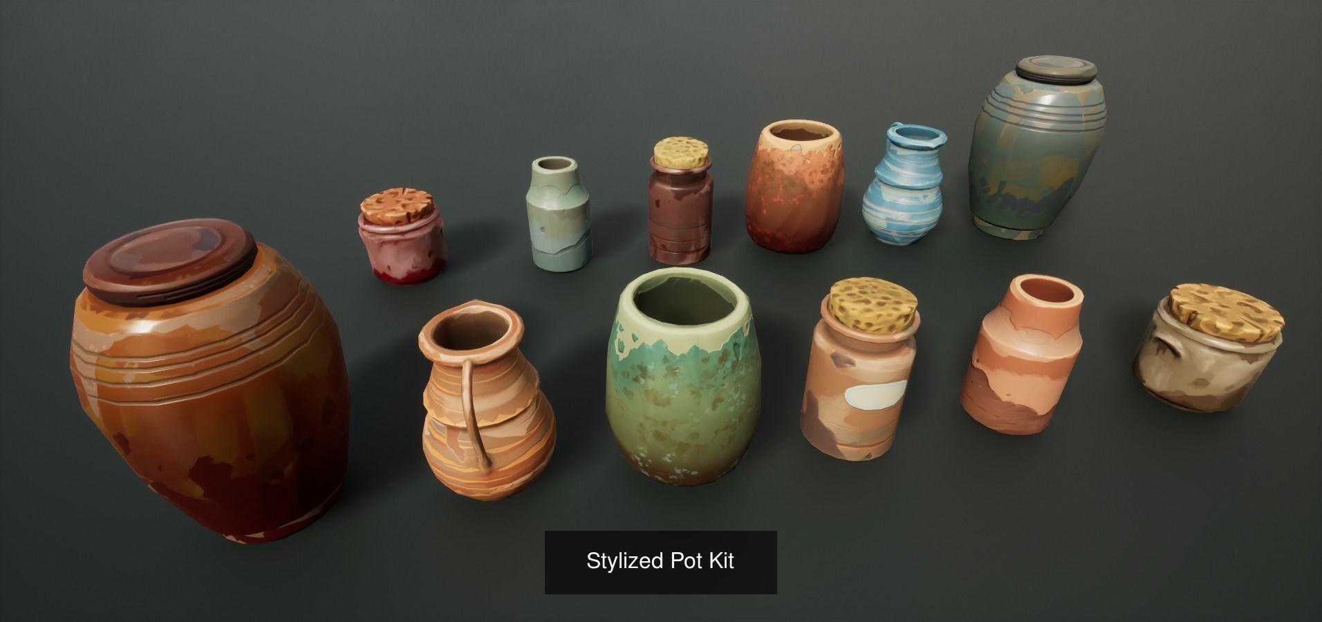 Stylized kitchen props Bundle 3D Model Collection_3