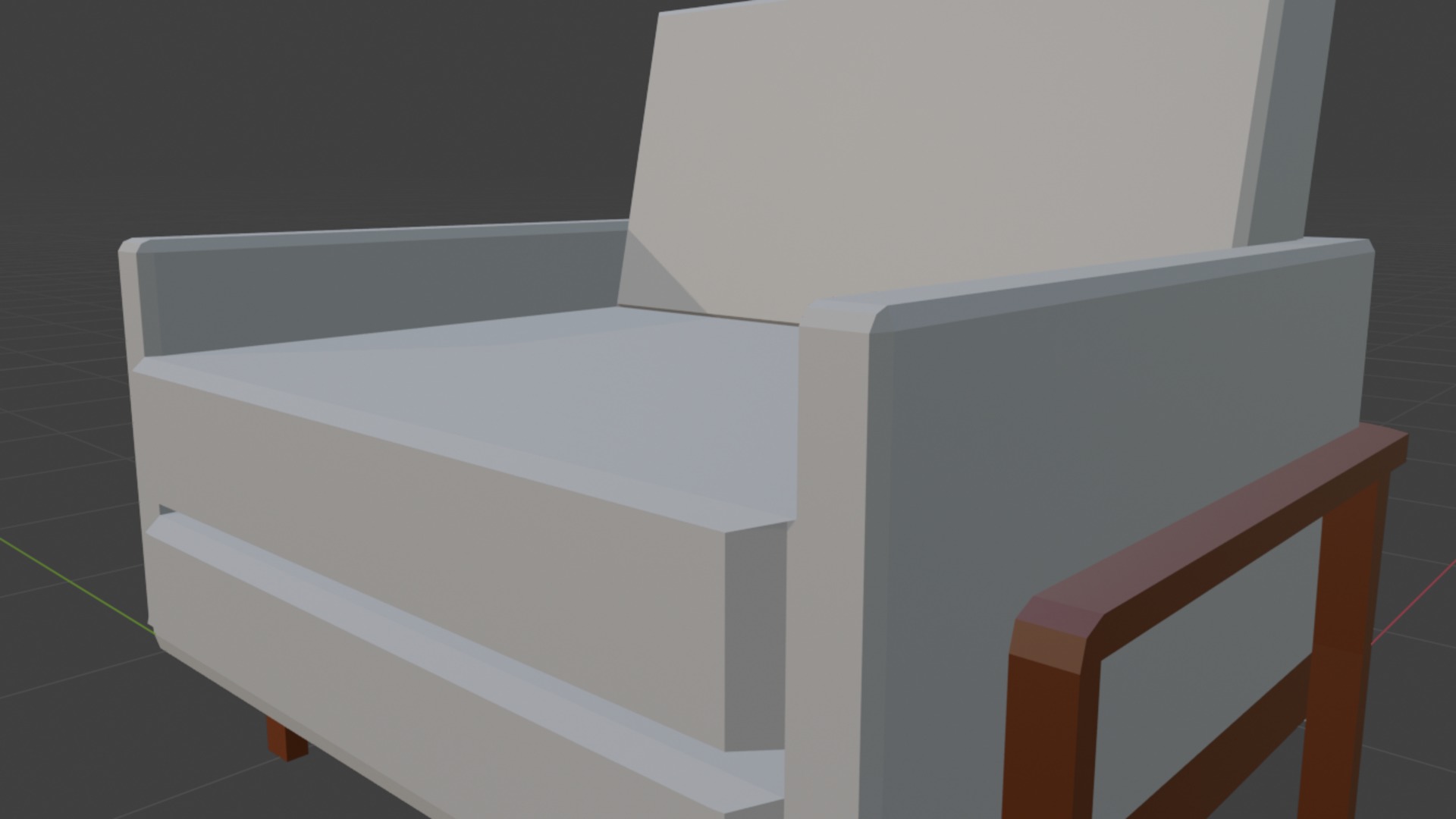 Lowploy Armchair Low-poly 3D model_3