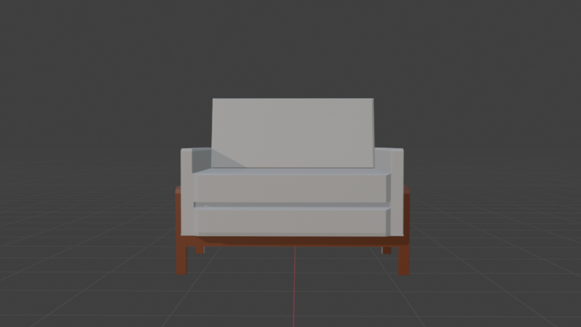 Lowploy Armchair Low-poly 3D model_2