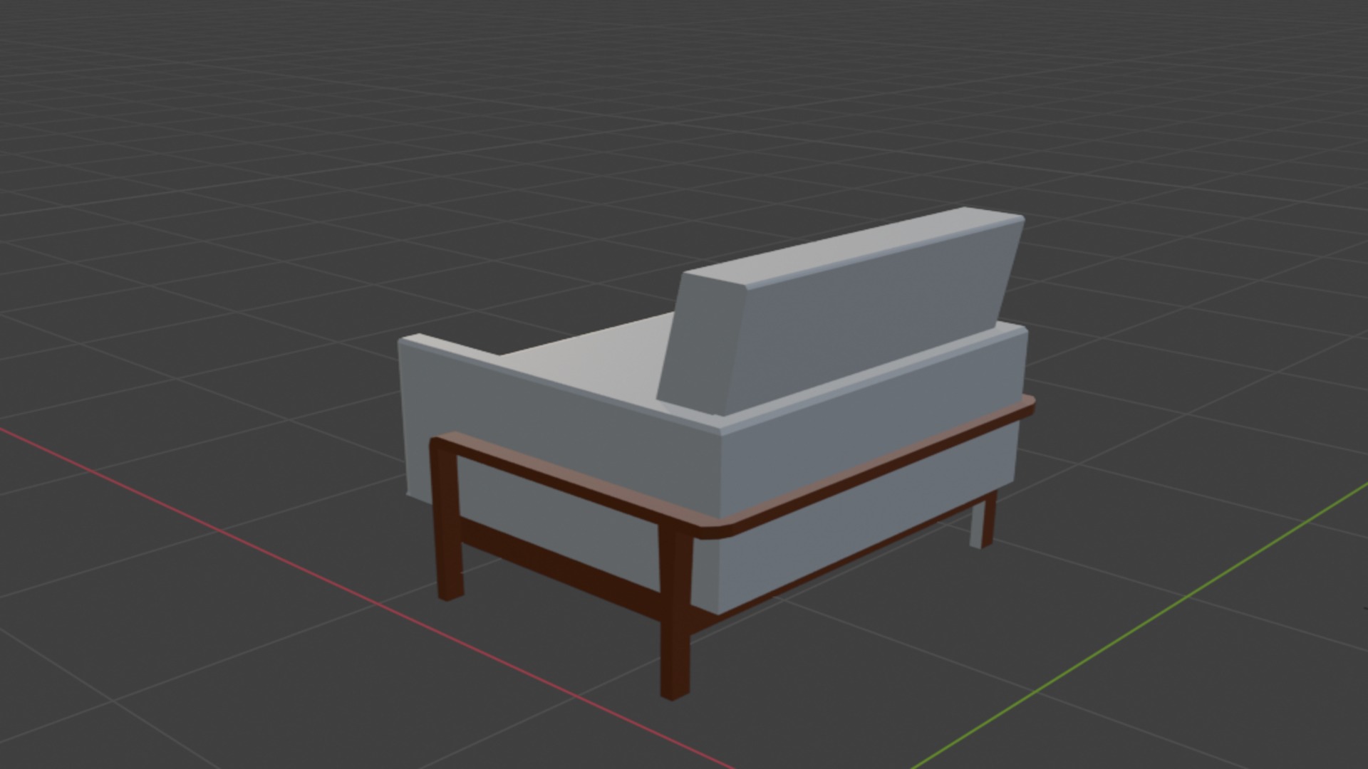 Lowploy Armchair Low-poly 3D model_4