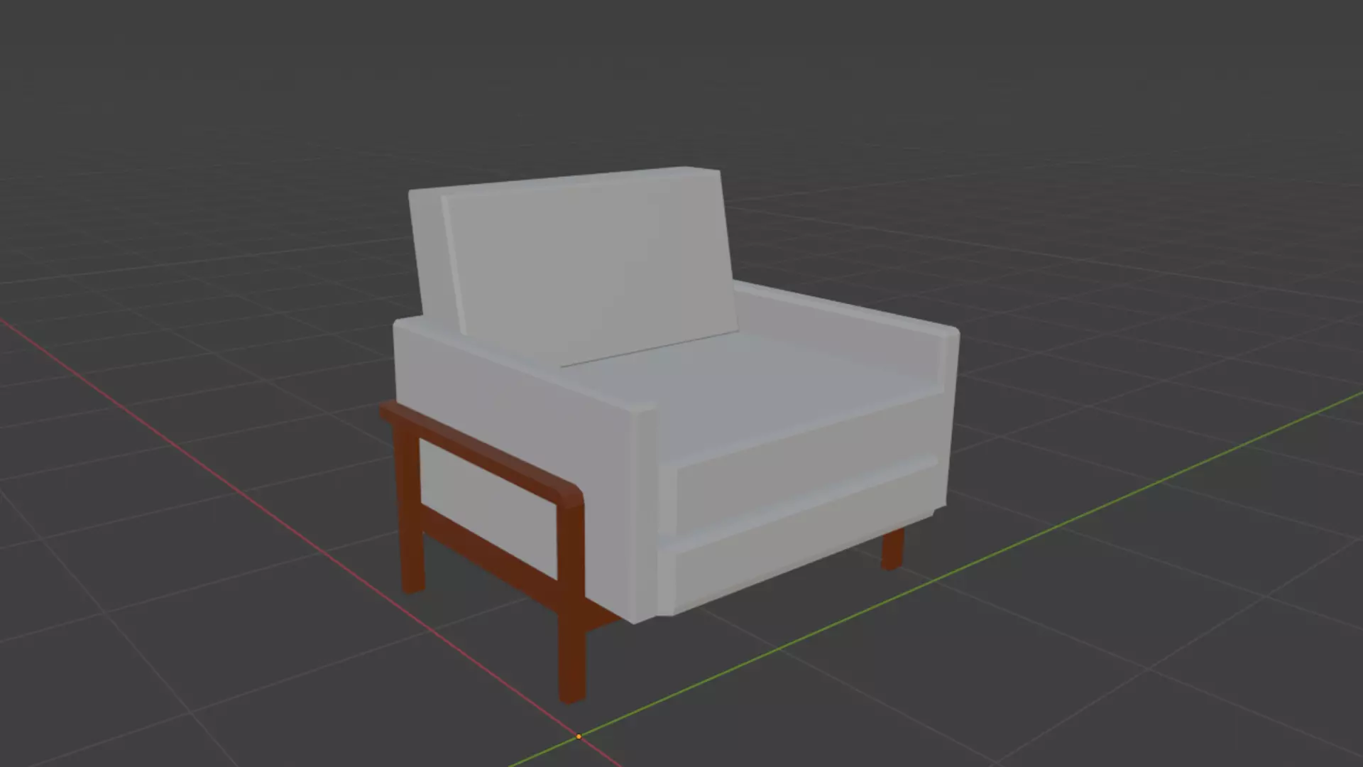 Lowploy Armchair Low-poly 3D model_0