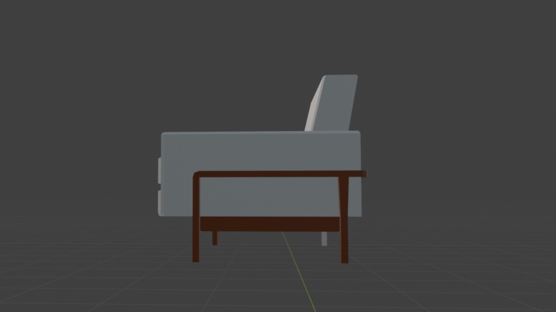 Lowploy Armchair Low-poly 3D model_1