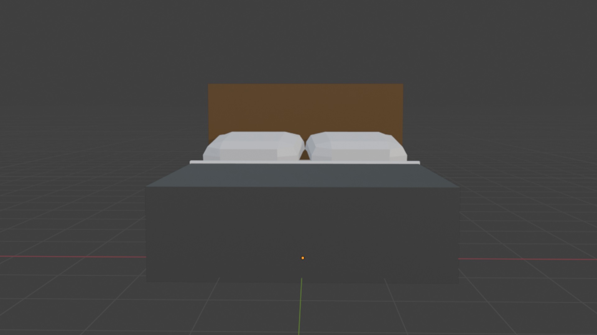Lowpoly Bed Low-poly 3D model_1