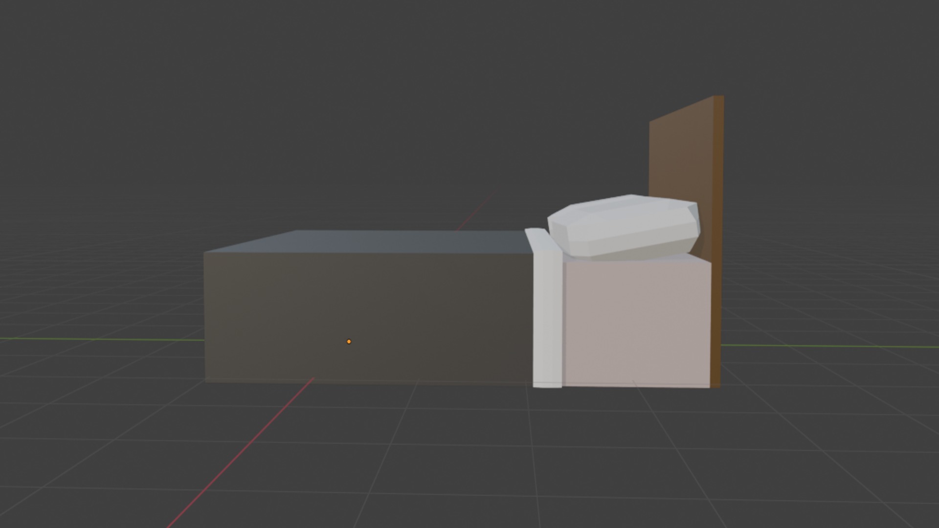 Lowpoly Bed Low-poly 3D model_2