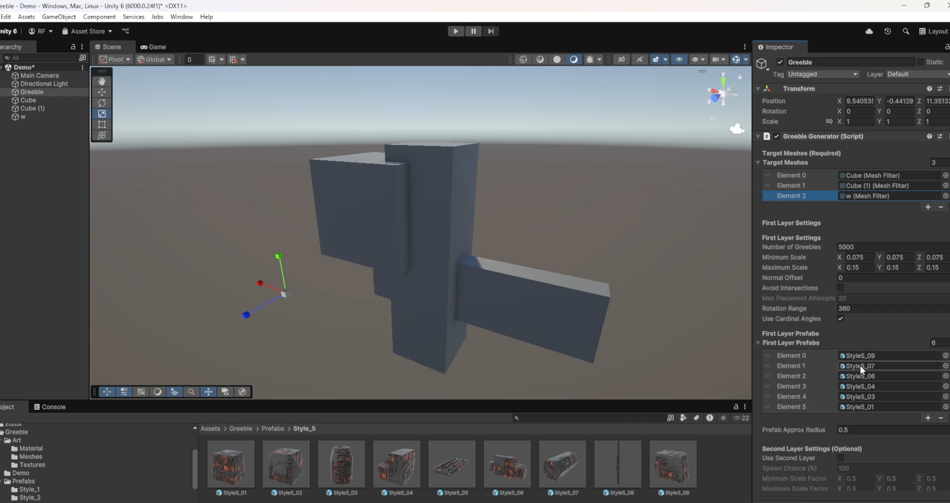 Greeble Generator Sci-Fi Tool for Unity Low-poly 3D model_6