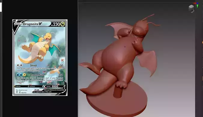 Dragonite STL and OBJ