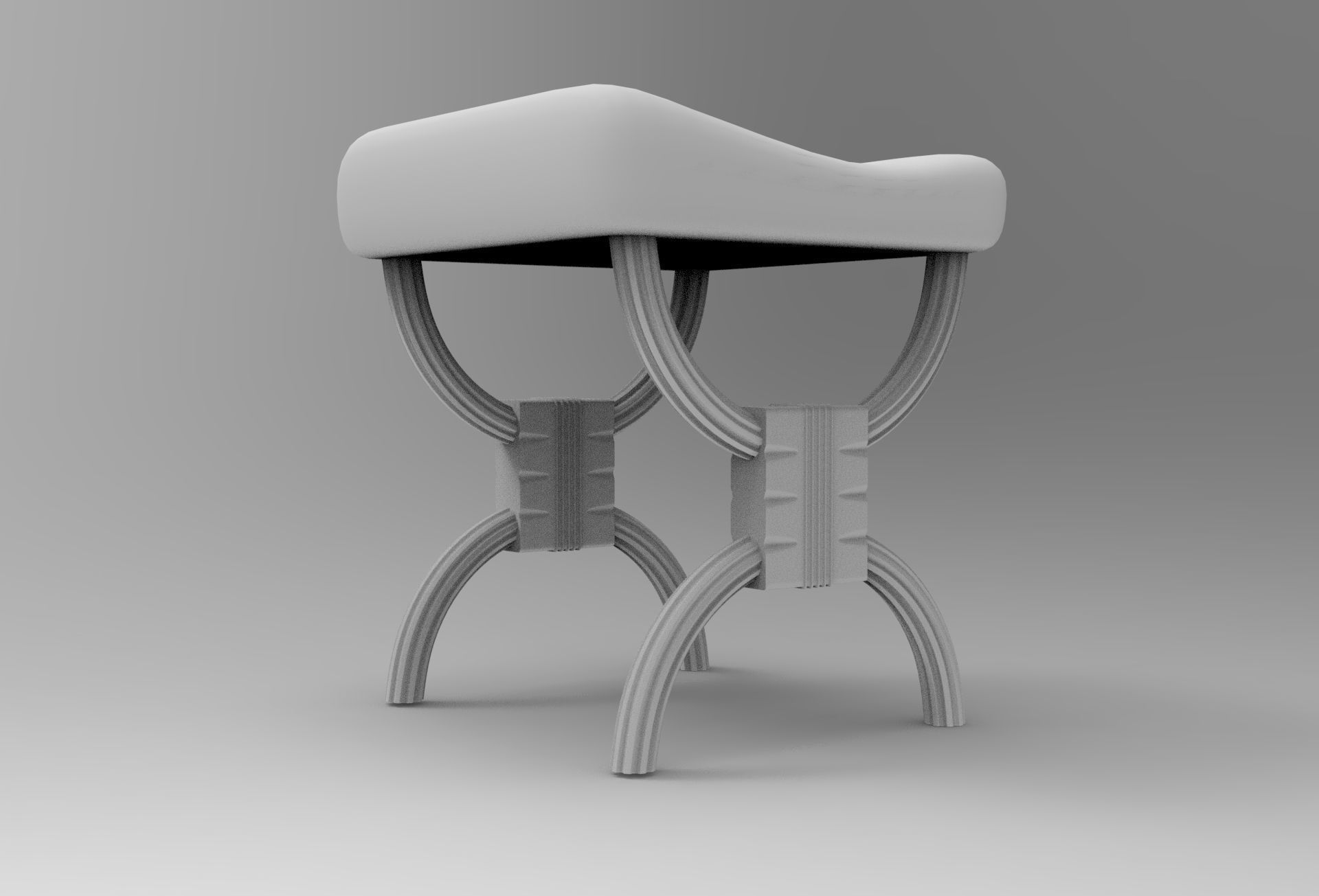Lukop Stool Low-poly 3D model_7