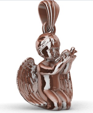 Vintage Cherub Baby Angel Heaven DOVE Wings Necklace Jewelry  3D print model_5