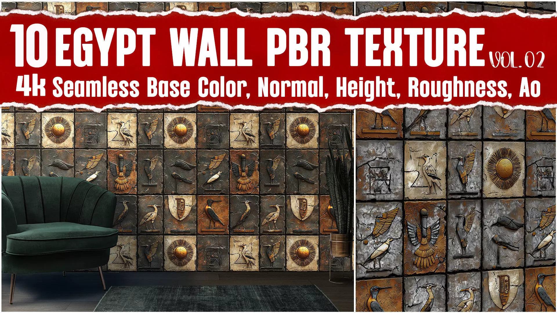 10 Egypt Wall VOL02 4K Seamless PNG PBR Textures Texture_0