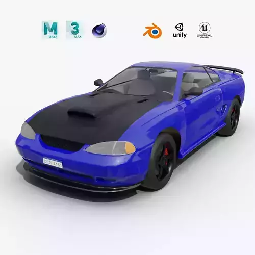 Two-Toned Sport Car Realistic and Game Ready Asset 3D model