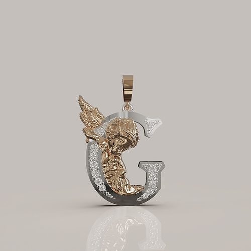 Angel Letter B 3D Model for Jewelry Design Printable Model 3D print model