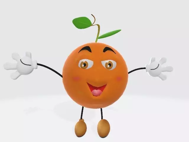 Naranja divertida Low-poly 3D model