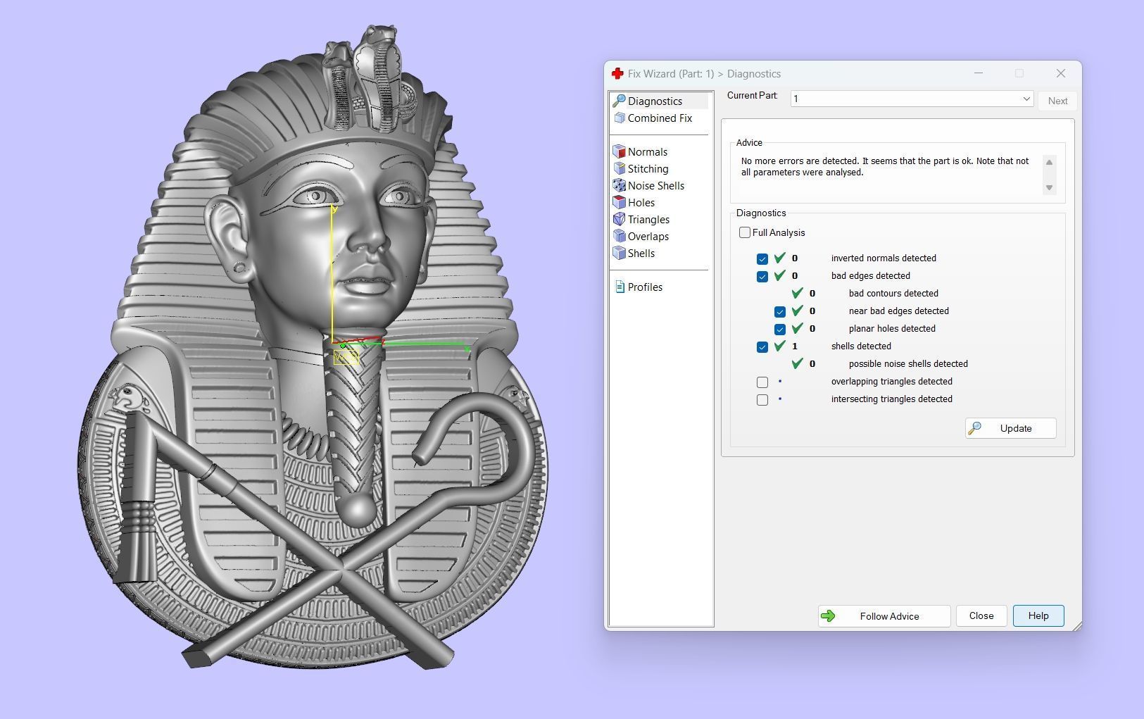 Tutankhamun  sculpture 3DM STL OBJ model for 3D printing and CNC 3D print model_10