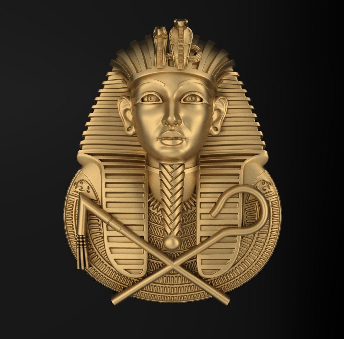 Tutankhamun  sculpture 3DM STL OBJ model for 3D printing and CNC 3D print model_2