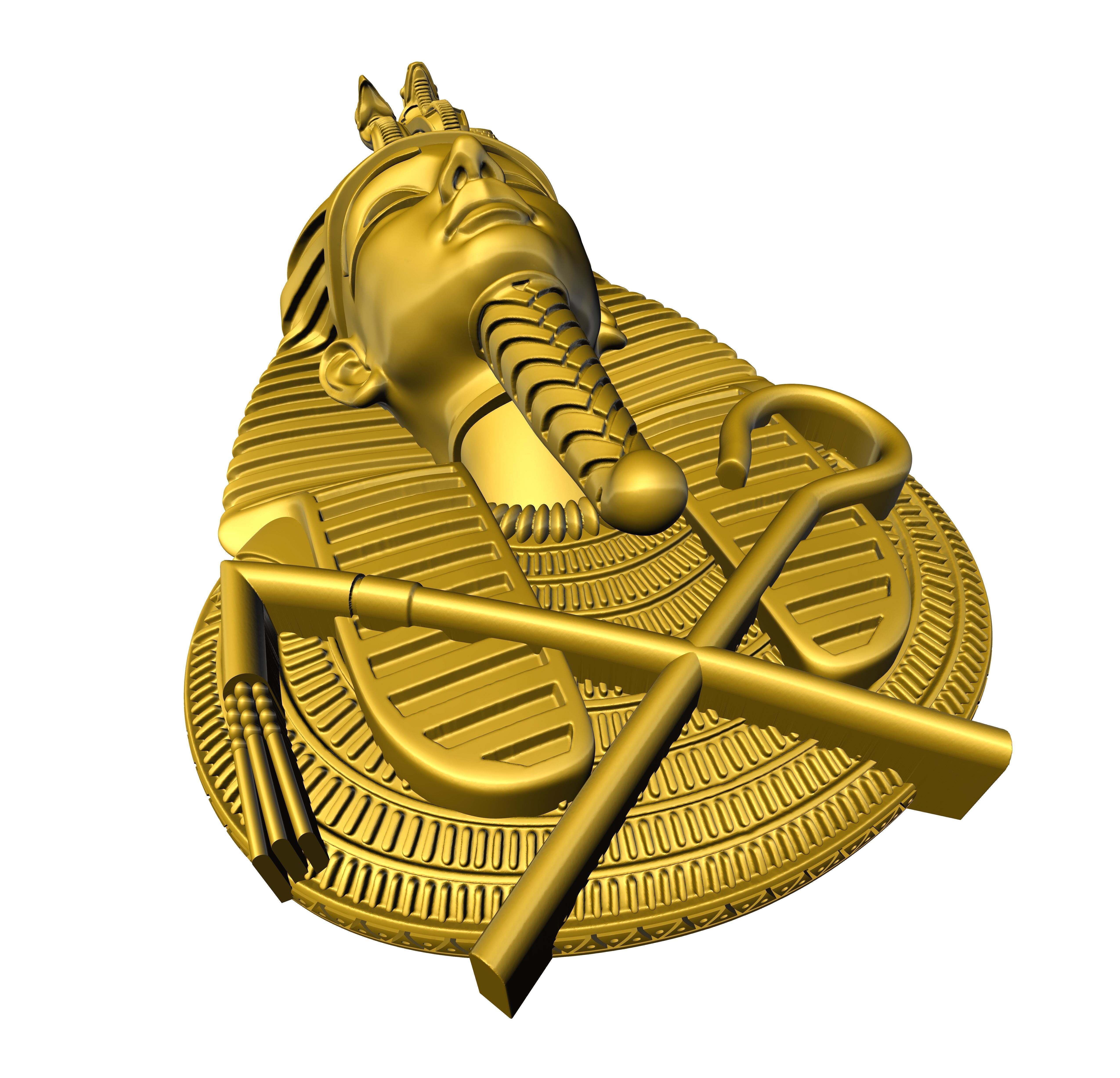 Tutankhamun  sculpture 3DM STL OBJ model for 3D printing and CNC 3D print model_7
