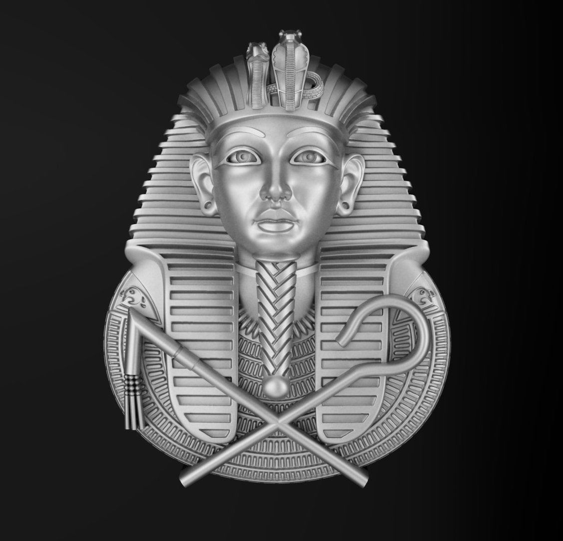 Tutankhamun  sculpture 3DM STL OBJ model for 3D printing and CNC 3D print model_3