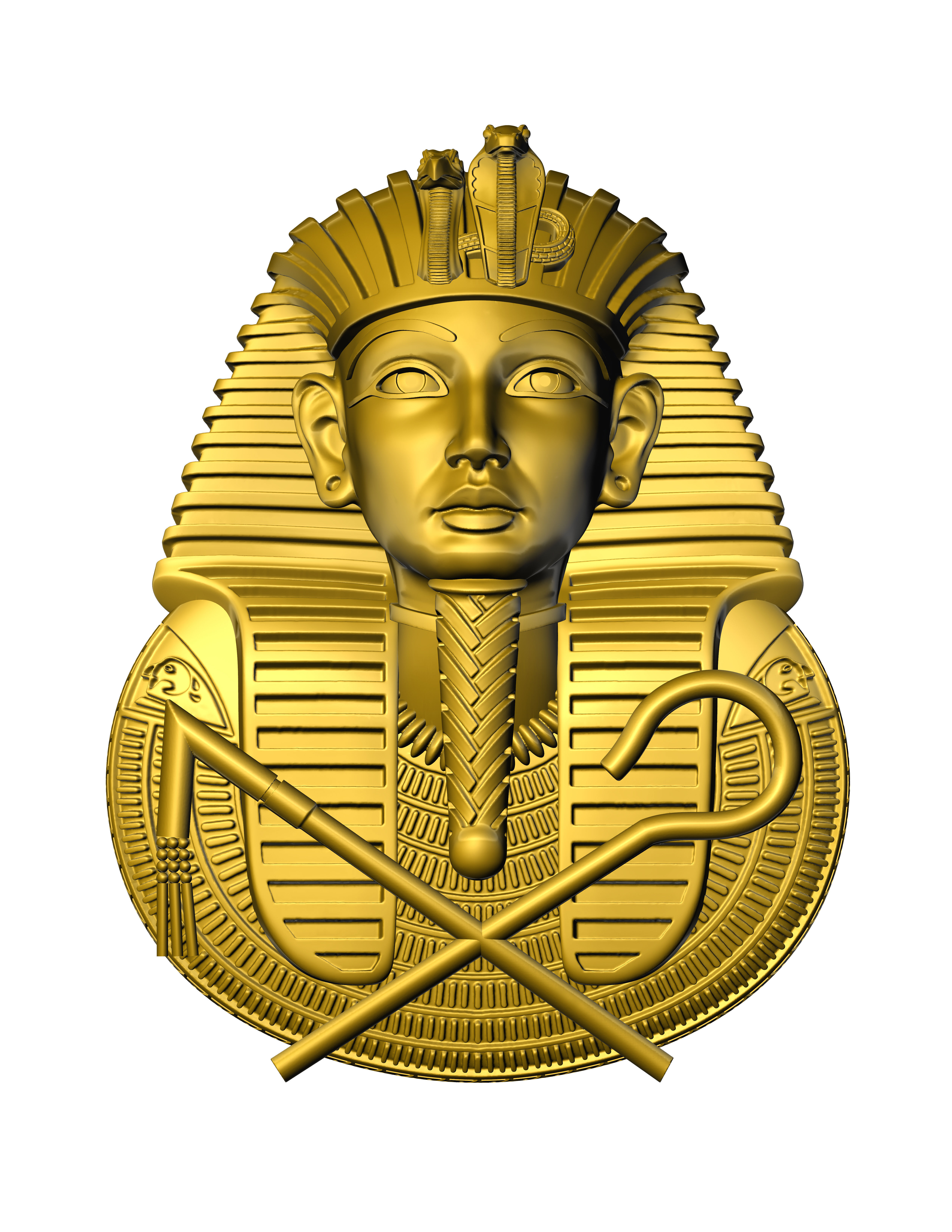 Tutankhamun  sculpture 3DM STL OBJ model for 3D printing and CNC 3D print model_5