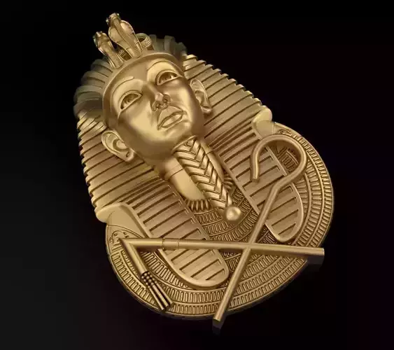 Tutankhamun  sculpture 3DM STL OBJ model for 3D printing and CNC