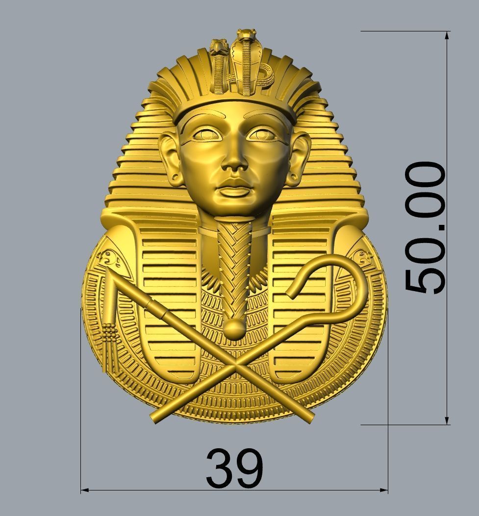 Tutankhamun  sculpture 3DM STL OBJ model for 3D printing and CNC 3D print model_9