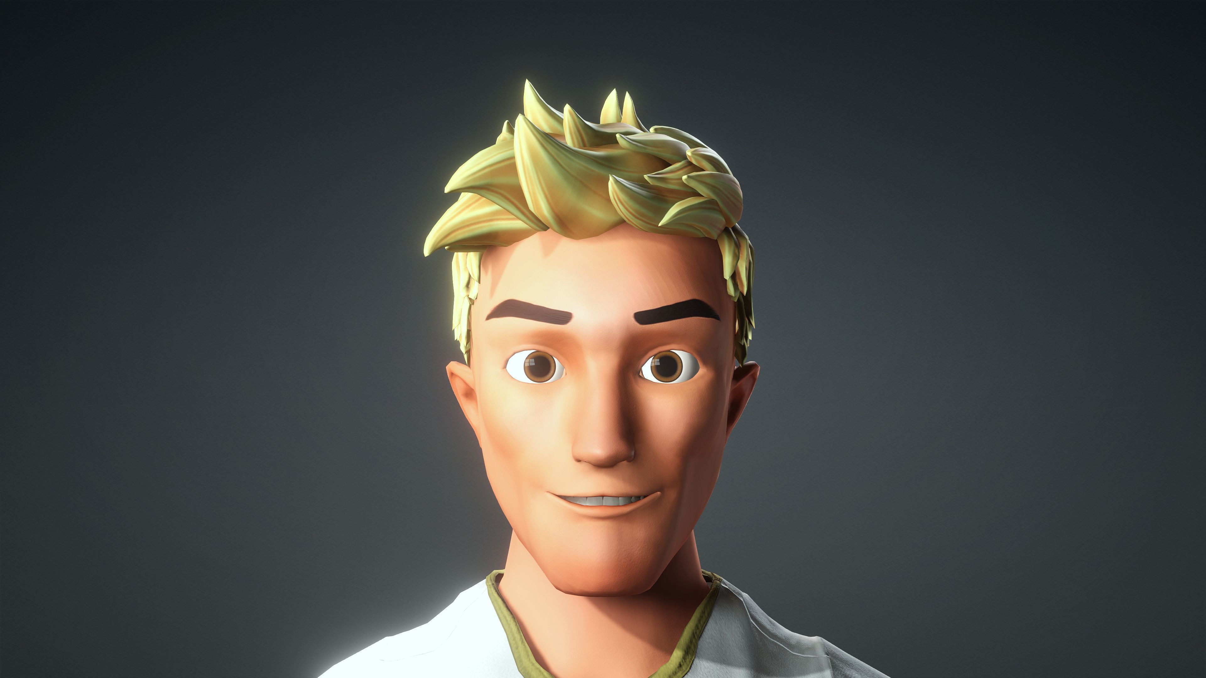 Cartoon Character Rigged 3D model_4